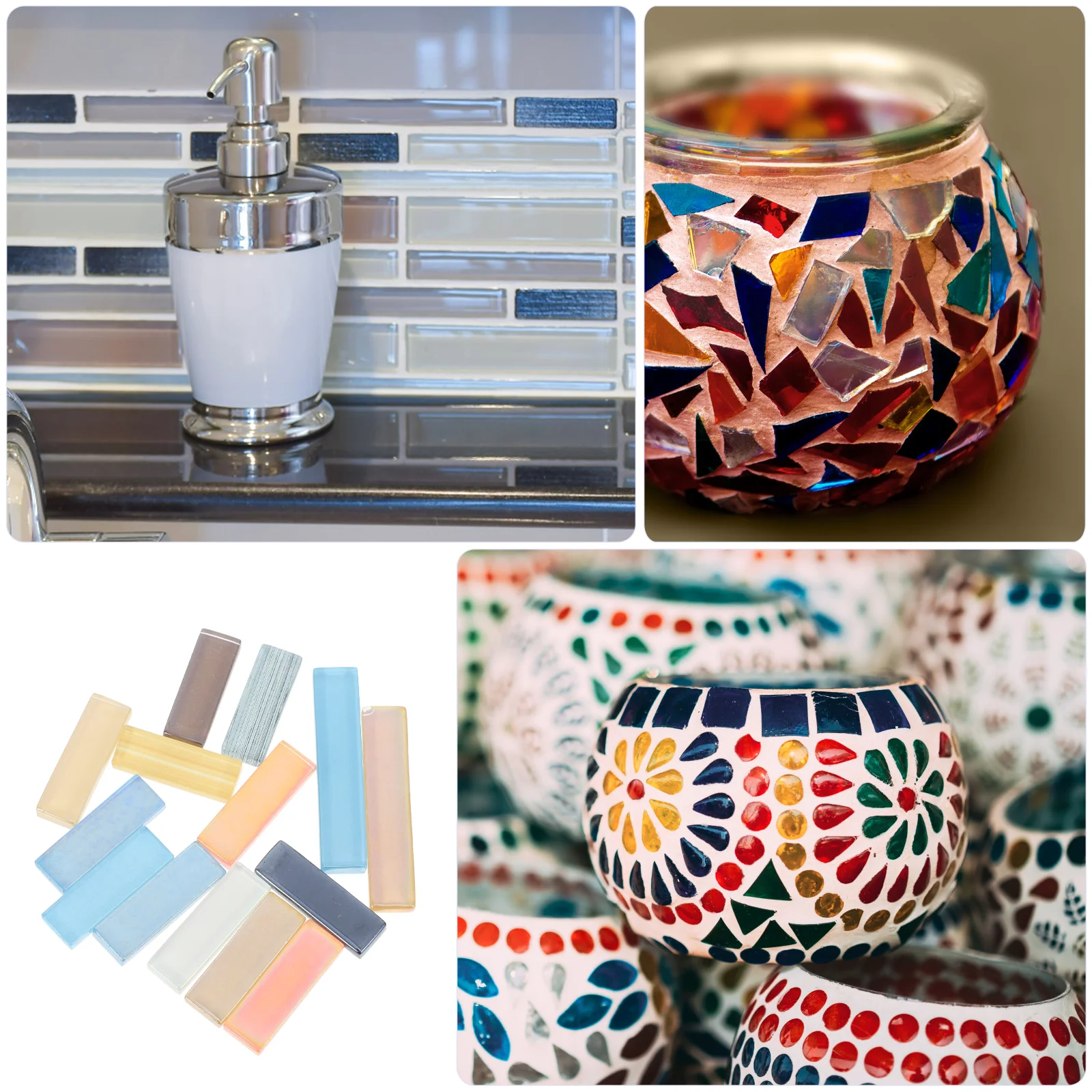 

70pcs 1 Bag Of Colorful Glass Pieces Smooth Diy Mosaic Tiles For Craft Art Supplies Home Decoration Handmade Projects