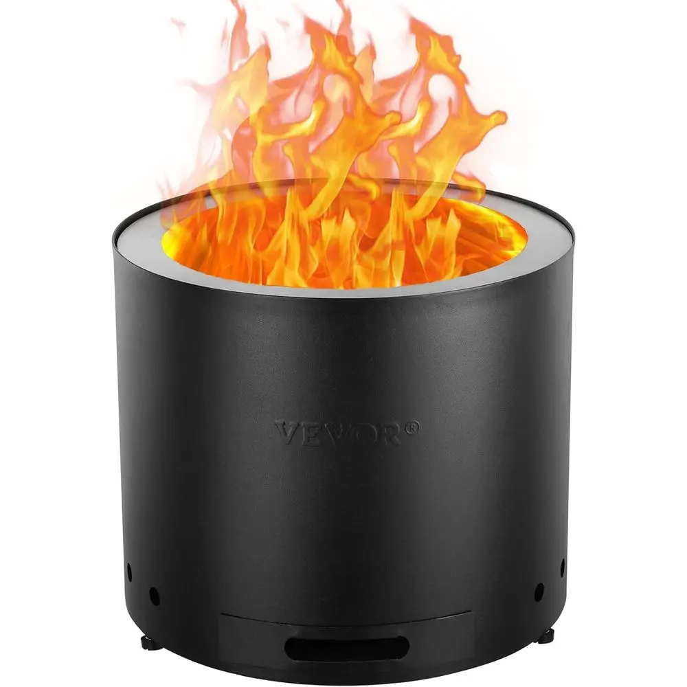 

Smokelire Pit Stove Bonire, H: 15.4 in x Dia: 19.3 in,Wood Burning ireplaces with Removable Ash Pan, SUS430 StainlSteel Inner Po
