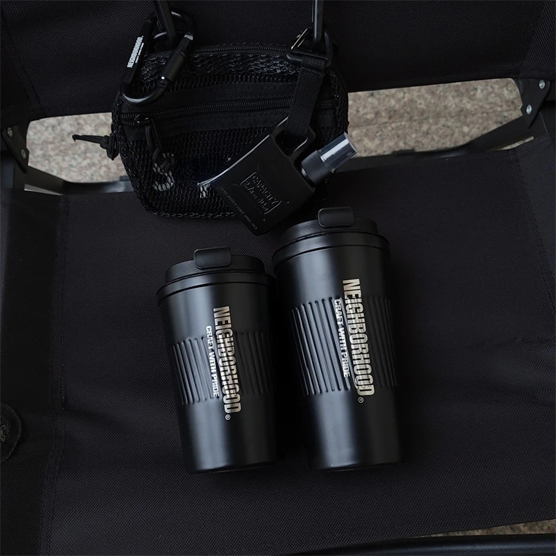 NBHD matte matte blackened camping style coffee thermos cup winter casual cup simple niche stainless steel cup