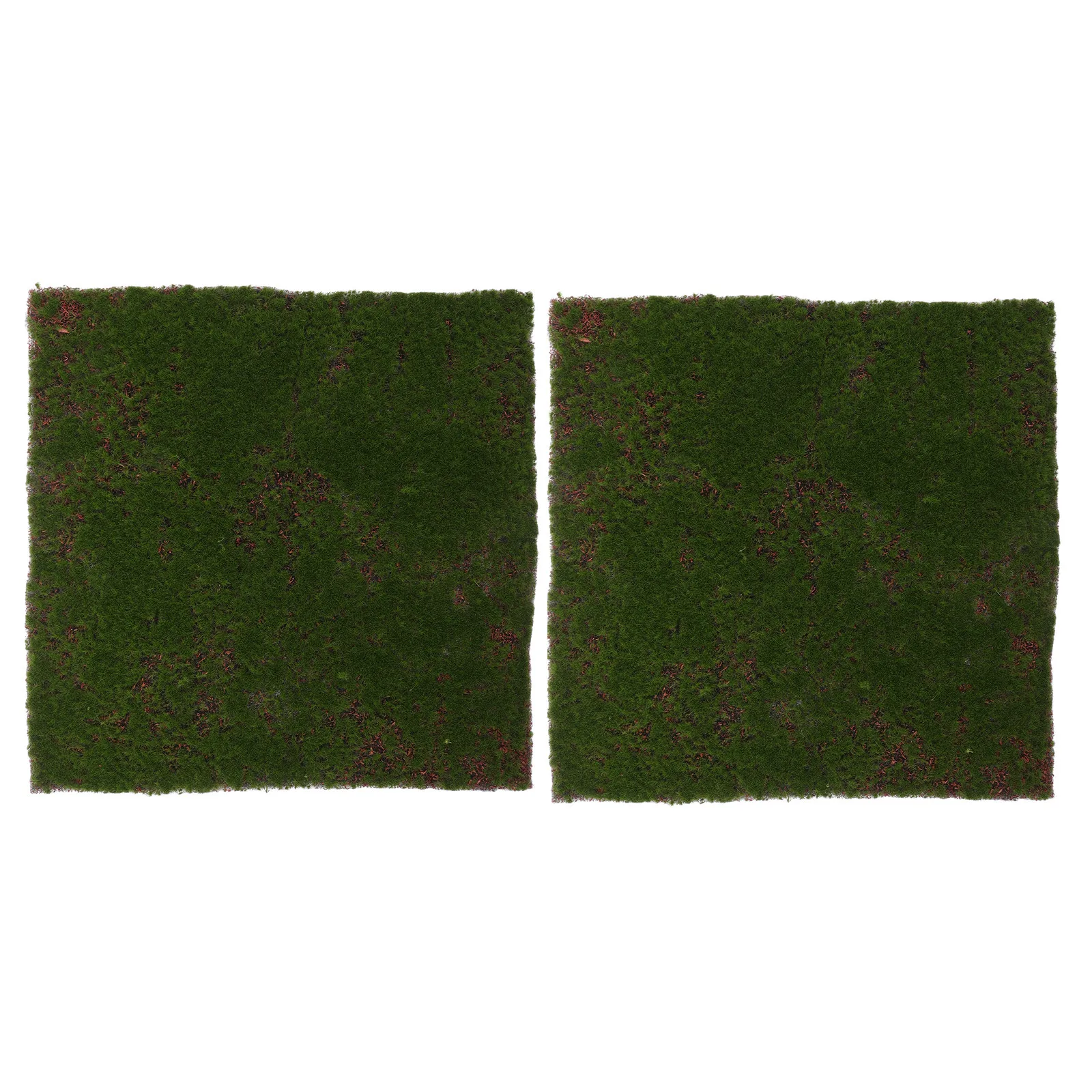 2Pcs Artificial Moss Mat Realistic Faux Green Moss Turf for Indoor Outdoor DIY Crafts Tabletop Wall Decor Easy Maintenance