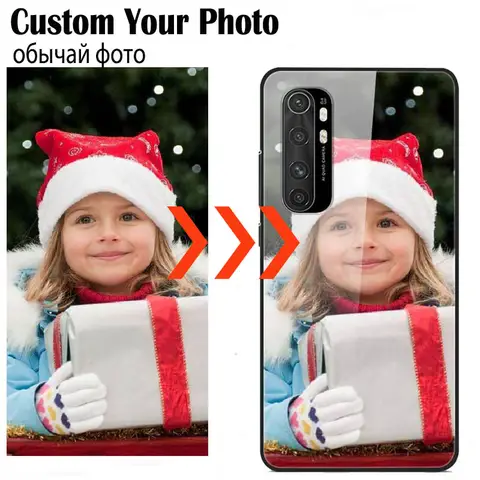 Coque de téléphone Photo personnalisée pour Xiaomi Mi Note 10 Lite, étui portefeuille en cuir pour Xiaomi Mi Note 10 Pro, étui en verre, textes d'image