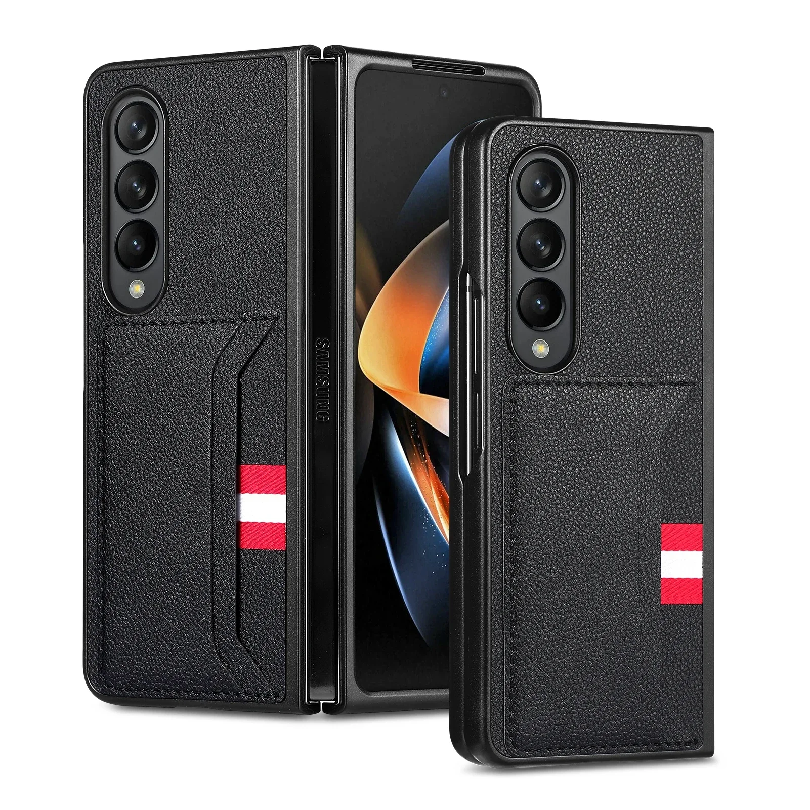 Étui Capa en cuir sans empreintes digitales pour Samsung Galaxy Z, possède 6, 5, 5G, possède 4, 3, 2, 2, 4, 3, fente pour carte