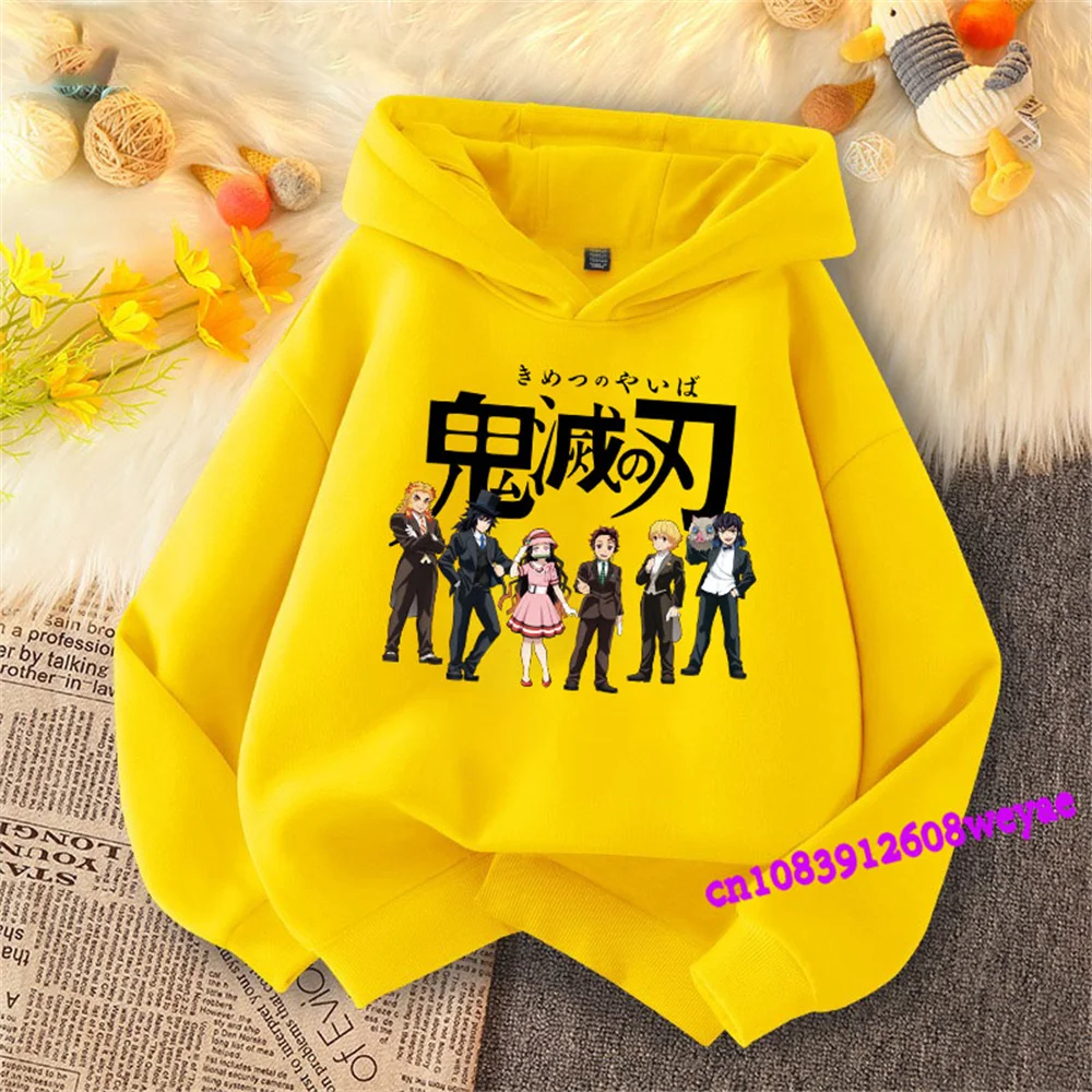 Demon Slayer Spring And Autumn Children Boys And Girls With Hoodie Sweater Top Cartoon Printing Children\'s Sportswear Coat Baby