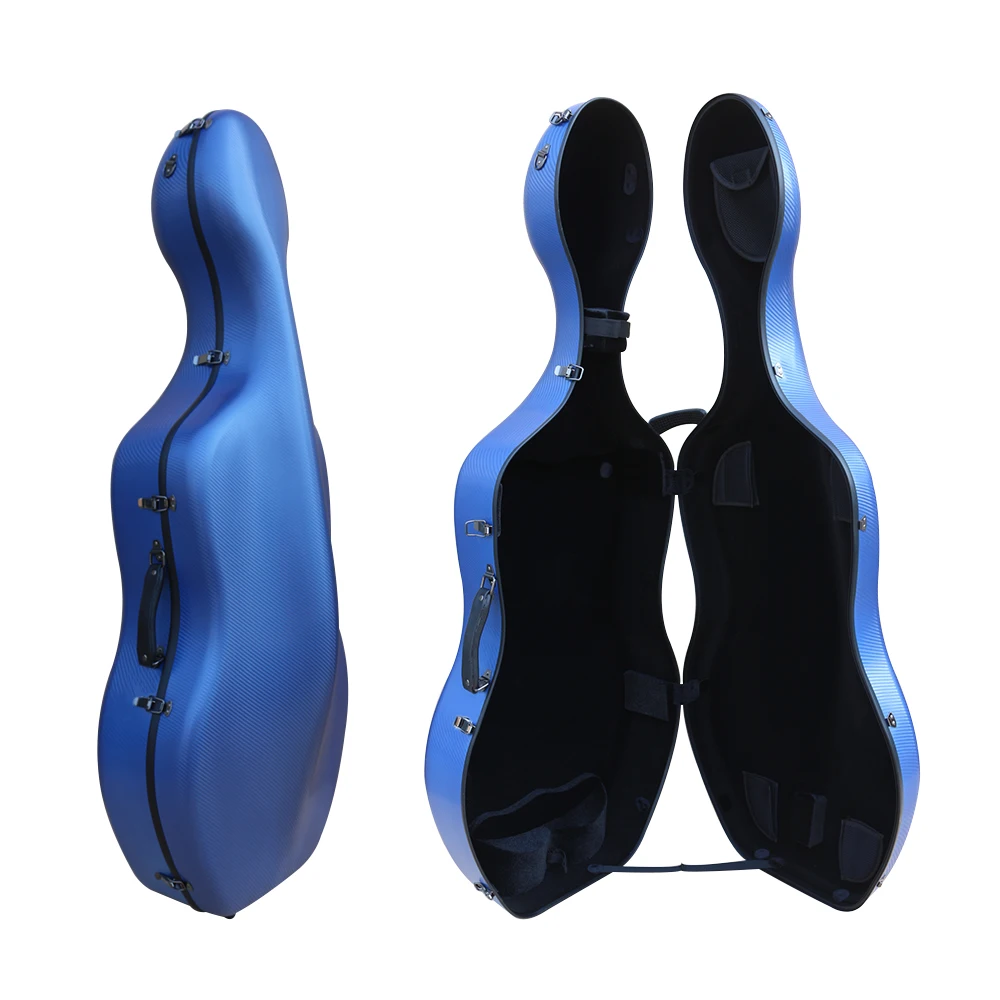 4/4 Full Size Cello Case Carbon Fiber Hard Shell Cello Box Backstraps Strong Lightweight Durable portable New