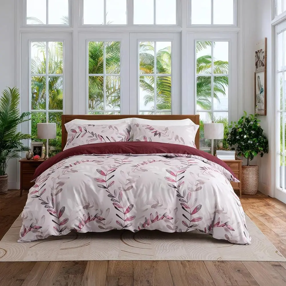 

Пододеяльник для односпальной кровати, двусторонний, с цветочным узором, розовый, на молнии, 3 предмета, современный дизайн, мягкая микрофибра B