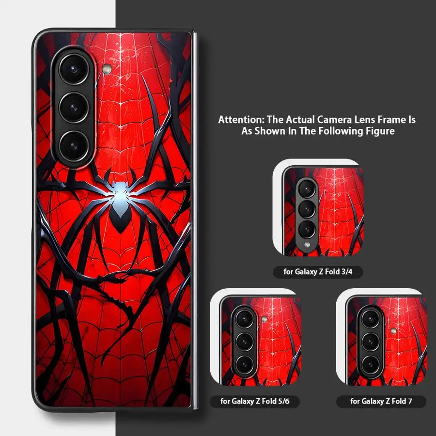 حافظة عنكبوت إبداعية لهاتف سامسونج جالاكسي ZFold4 Z Fold 7 6 5 4 3 ZFold5 ZFold3 ZFold7 ZFold6 غطاء هاتف خلفي
