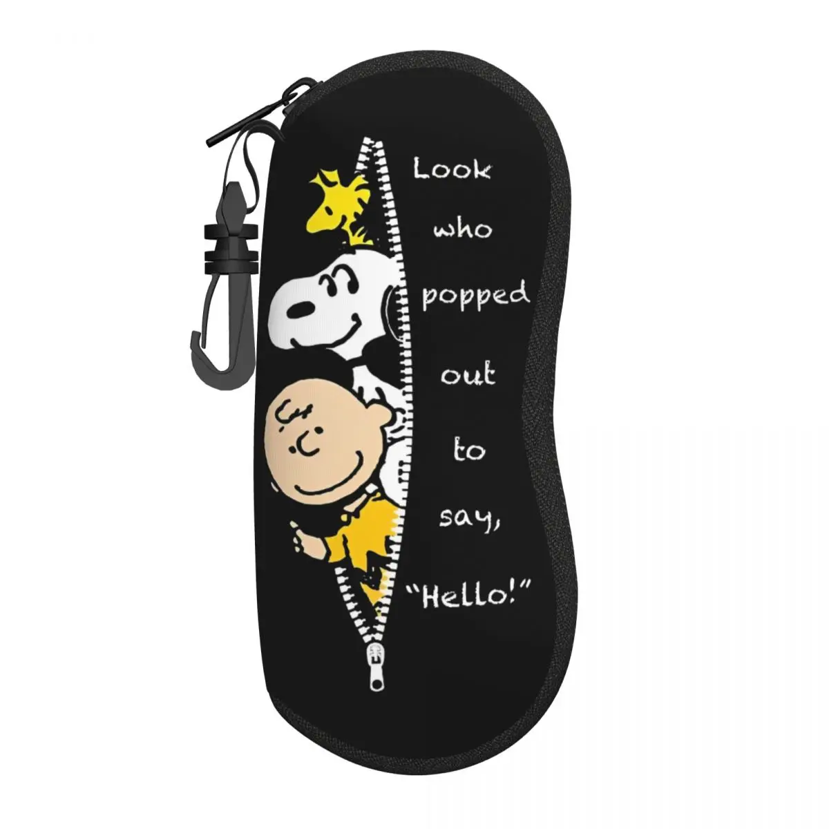 Funny Snoopy Glasses Case Men Women Travel Look Who Popped Out to Say Hello Eyewear Storage Box Anti-Pressure Eyewear Container