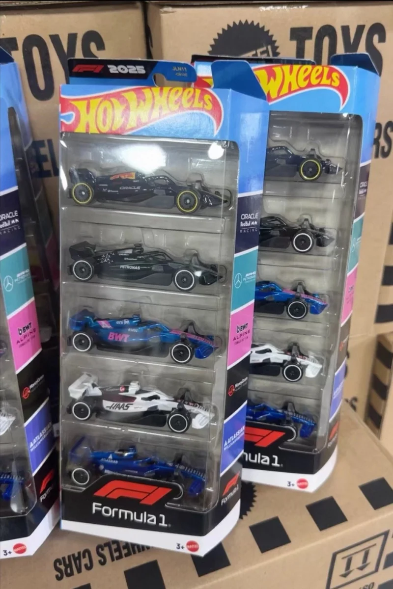 New Hot Wheels JLN11-9C96 F1 Formula 1 Serise Diecast Alloy Model Cars 5 Pack Red Bull Mercedes Haas Williams Collection Toy Car