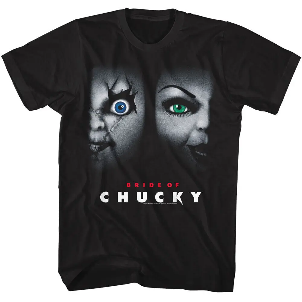 

Chucky Horror Movie Men's T Shirt Bride of Poster Scary Black Cotton Merch