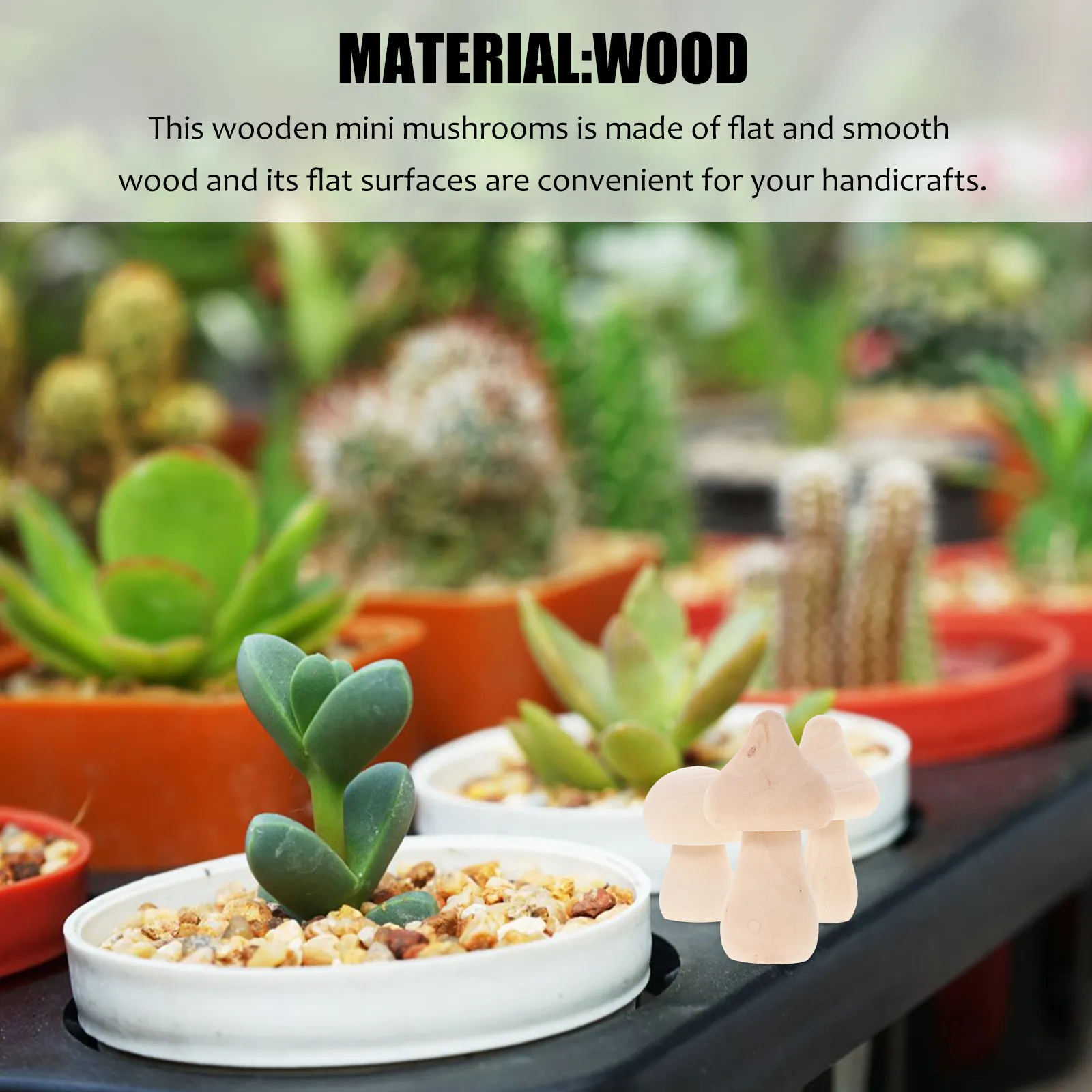 

3Pcs Mini Wooden Mushrooms Unfinished DIY Craft Supplies for Painting Coloring Handmade Decor Desktop Party Fairy Garden