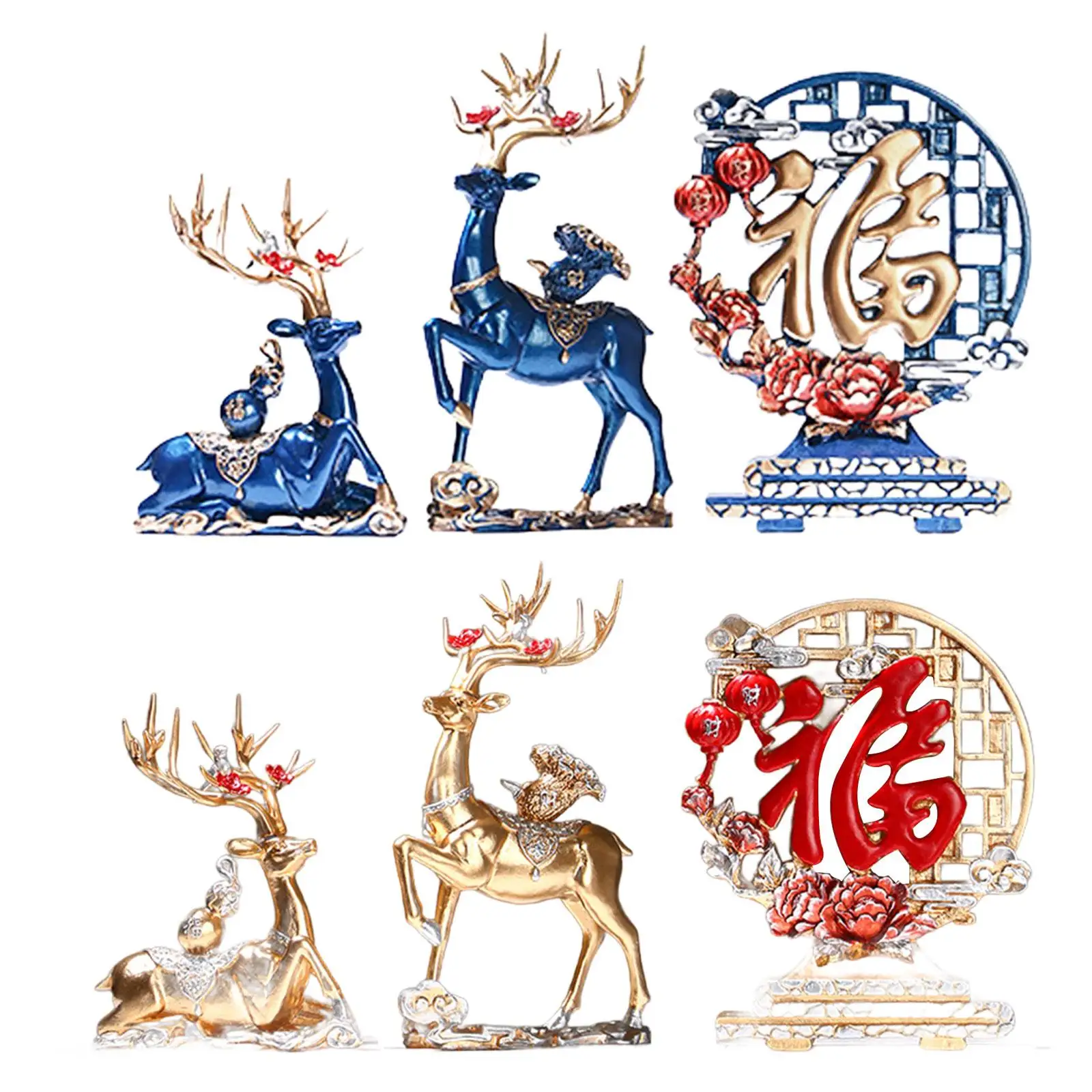 

Deer Statues Artwork Gift Reindeer Figurines for Living Room Office Wedding