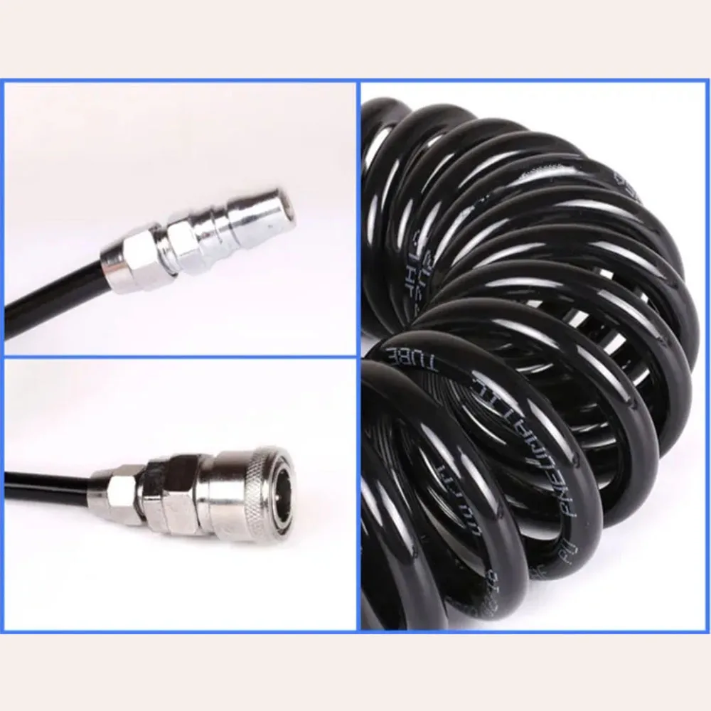 PU Spring Air Tube Hose Air Pump Air Compressor Pneumatic High-Pressure Telescopic Spiral Tube Truck Dust Gun Air Duct 8mm