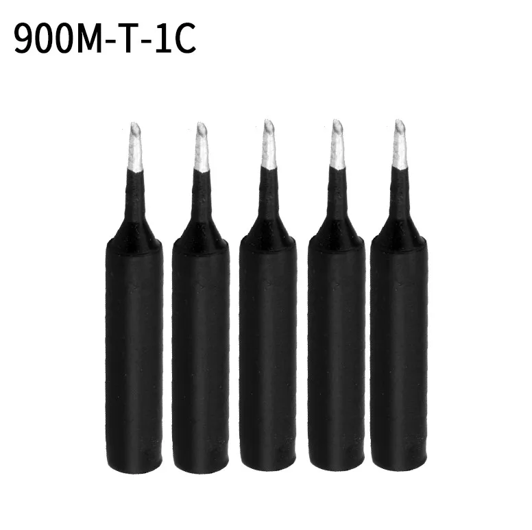 5PC Soldering Iron Tip 900M-T Lead Free Metal For Hakko Saike 936 852d Copper Vertical Blcak Pull-Welding Supplies Metalworking