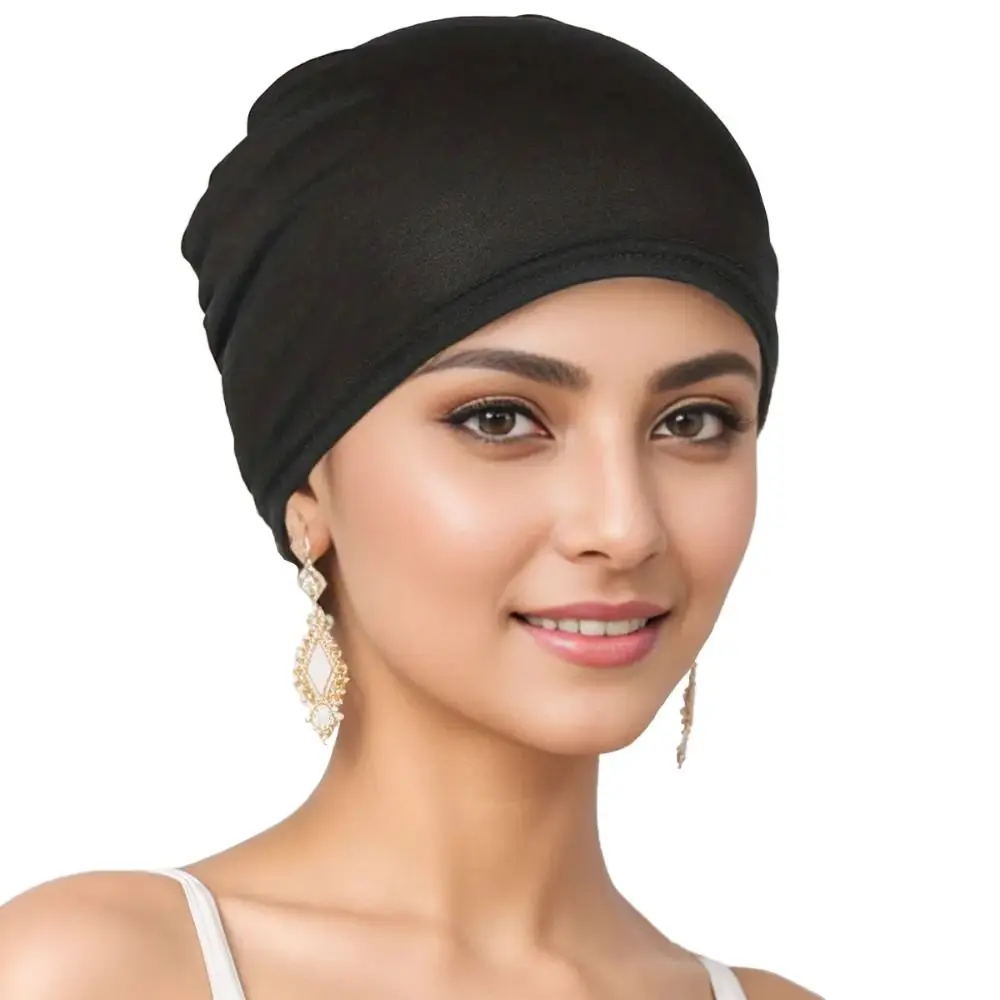 New Premium Muslim Hijab Caps Fashion Cotton Elastic Bonnet Cap Solid Color Women's Head Hood Closed Hijab Underscarf