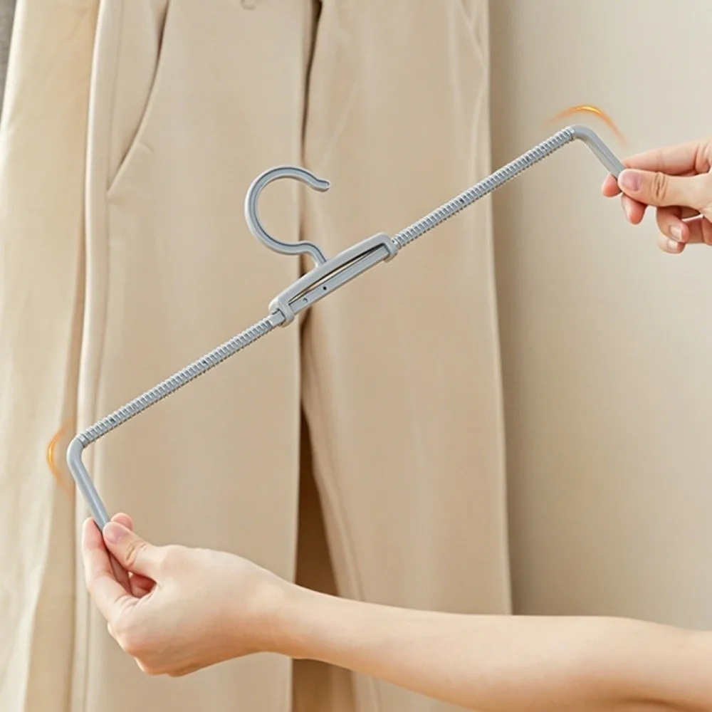 3pcs Stretchable Stainless Steel Spring Clothes Hanger Multifunctional High Toughness Skirts Jeans Hanger Storage