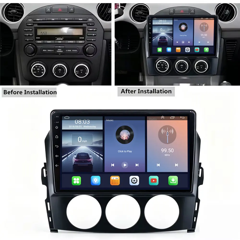 Cortex-A76 Octa-Core Android 16 Car Stereo For Mazda MX-5 MX5 III 3 NC 2005 - 2015 Car Radio GPS Multimedia Player Auto Radio BT