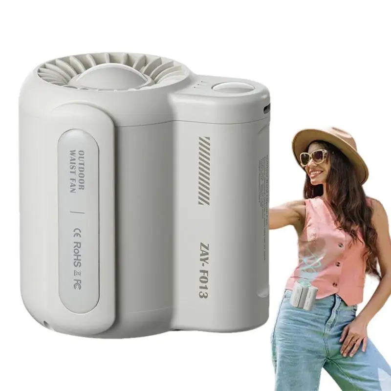 

Waist Fan 3 Speeds Handheld Fan Personal Hands-Free Belt Fan Neck Fan Pocket Fan Bladeless Fan For Travel Gardening Hiking