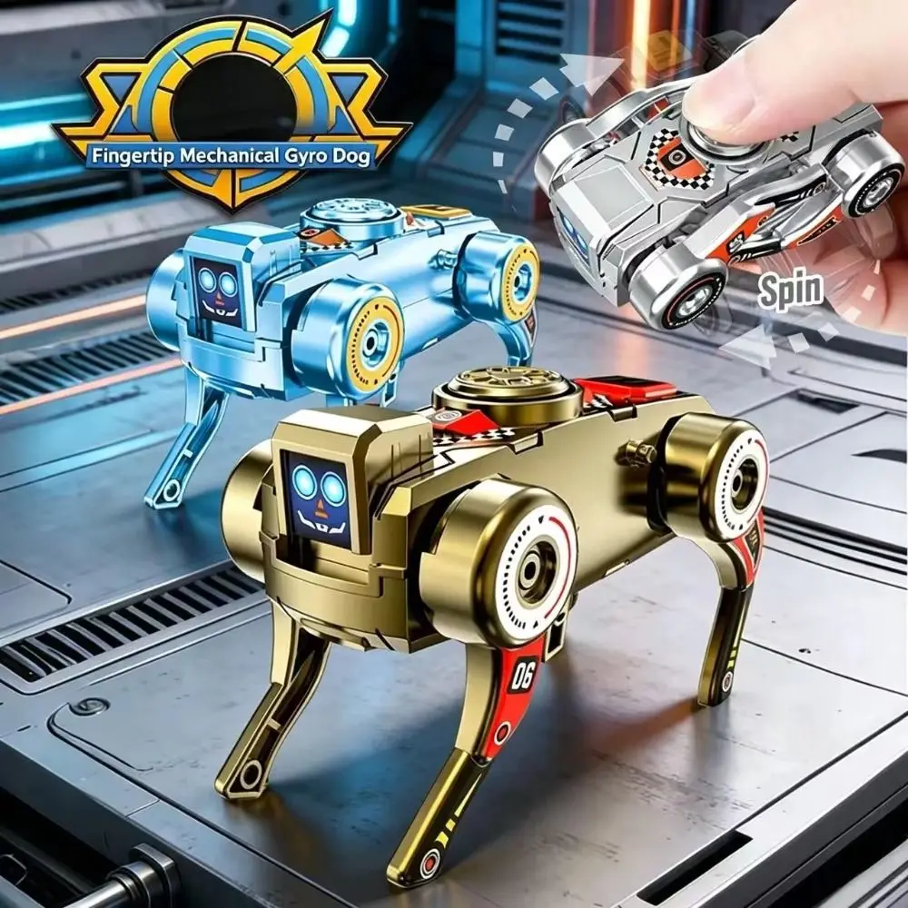 360 °   Cão Robô Giratório Antiestresse com Design de Deformação, Brinquedo Sensorial Criativo Transformável