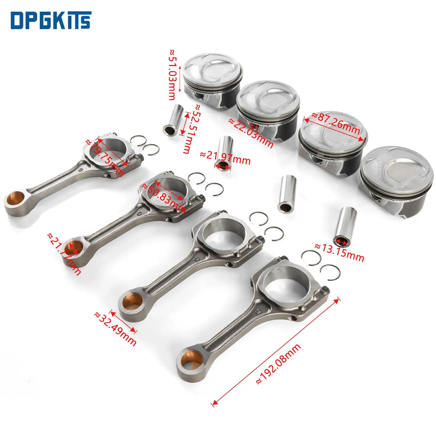 

Engine Connecting Rods Pistons Rings Set 23040-2G500 23410-2G500 For Kia Optima Sorento Hyundai Sonata 2.4L 2359CC L4 DOHC