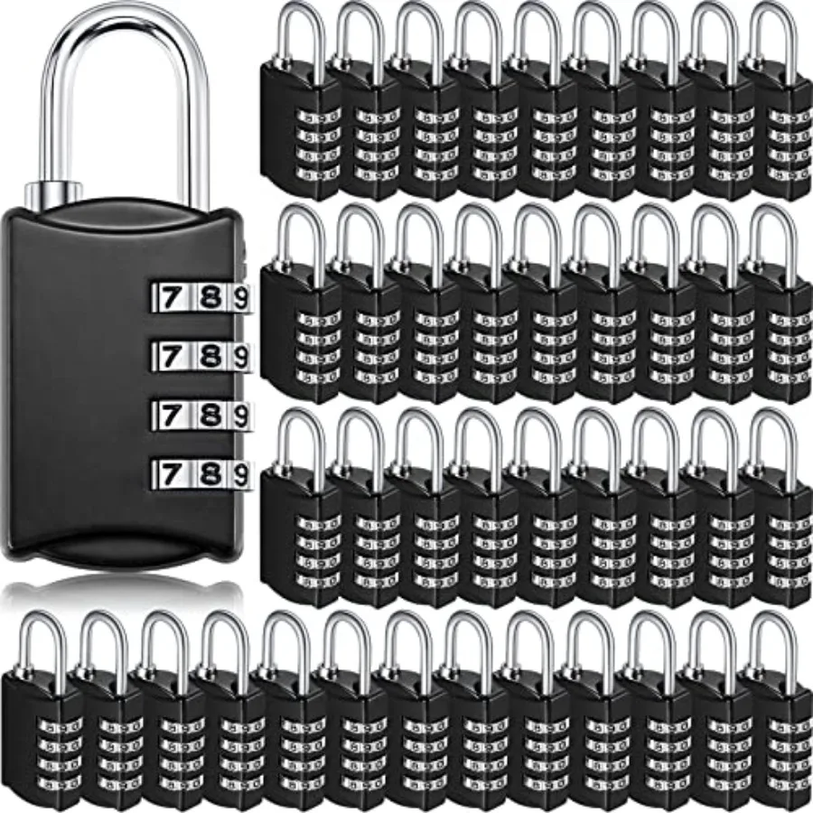 

40 Pcs 4 Digit Combination Locks Combination Padlock Luggage Number Locks Outdoor Waterproof Resettable Padlock for Door Travel