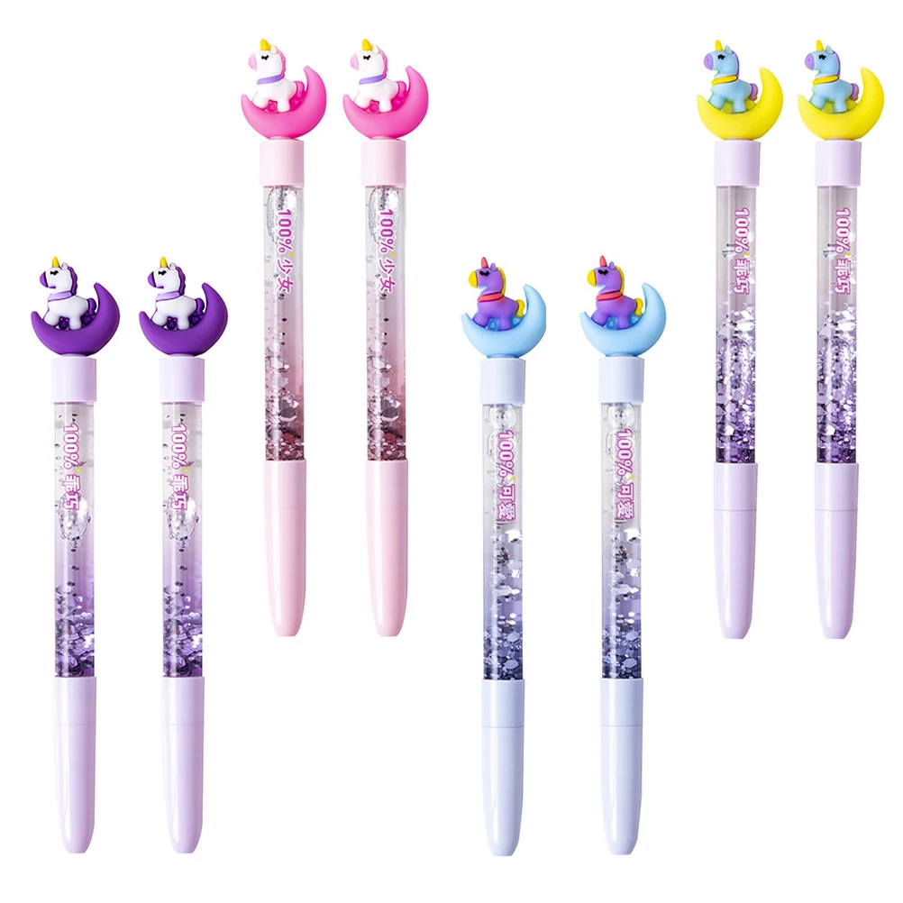 

8 Pcs Multifunction Black Marker Pen Pupils Colored Gel Pens Cute Plastic Kawaii