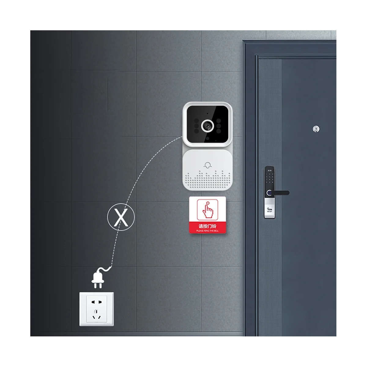 Home Security Pir Motion Chime Door Sensor Sound Alarm 20 Song Smart Doorbell Ring Touch Button