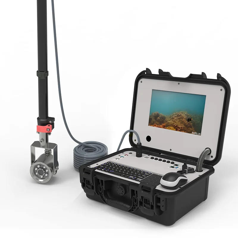 Underwater Camera System With Extendable Pole And Control Box Kit, 10 Inch Display