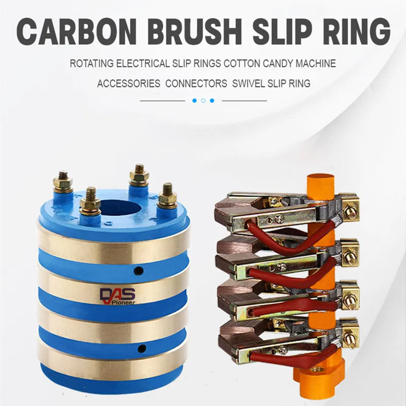 4 Channel  Collector Ring Copper Carbon Brush  Combination Multi - Layer Copper Ring Slip ring Pillowtype Packing Machine