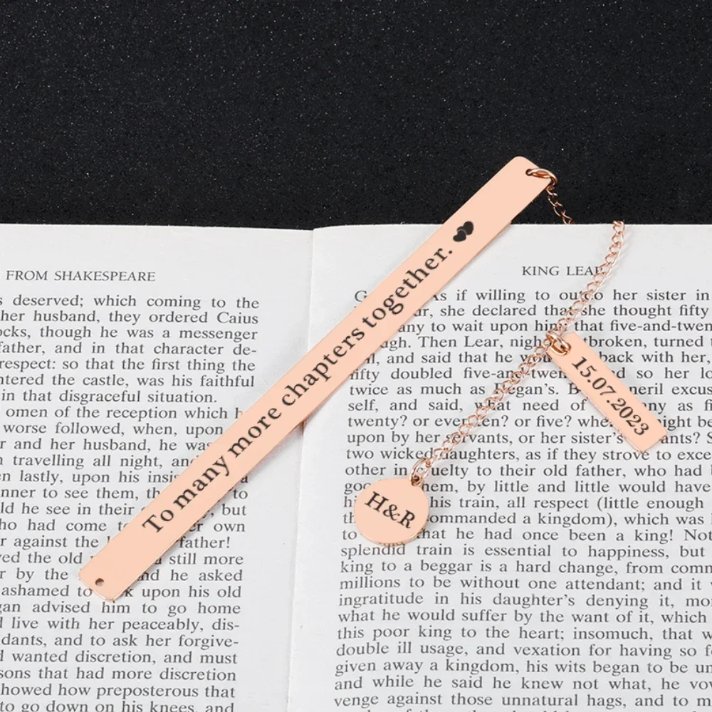 Personalized Bookmark Engraved To Many More Chapters Together Book Mark Anniversary Gift for Boyfriend Girlfriend Metal Bookmark