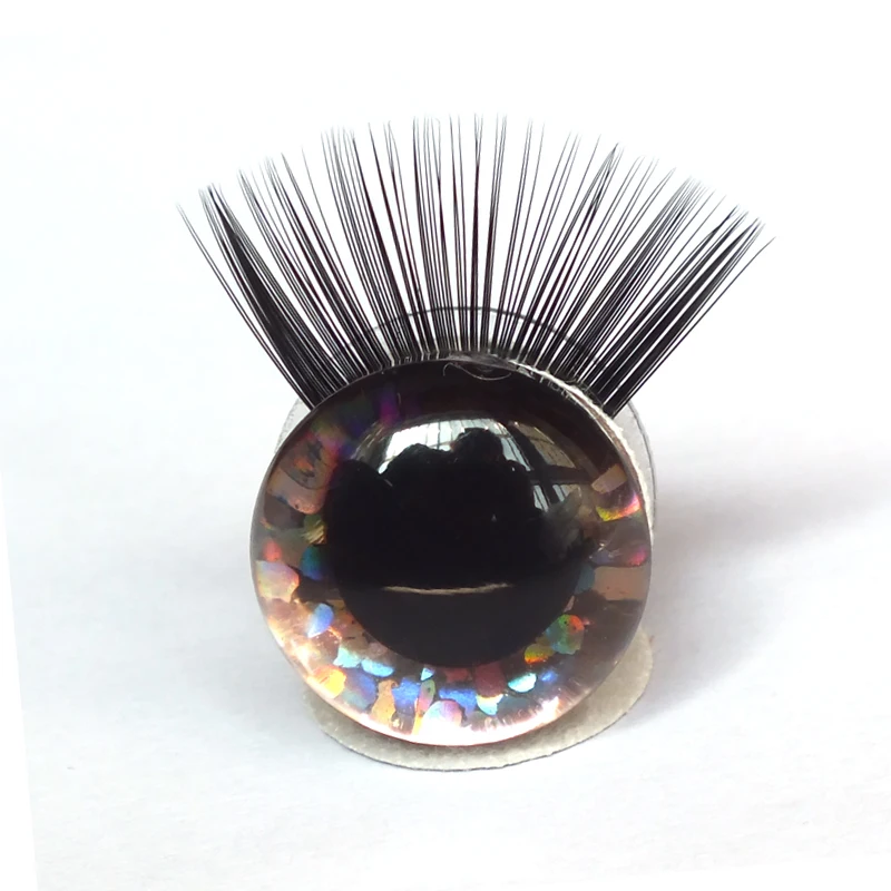 20pcs Toy Eyes With Eyelash 12-30mm Eyelashes 3D Safety Glitter Toy Eyes Eyelash For DIY Plush DIY Doll Making