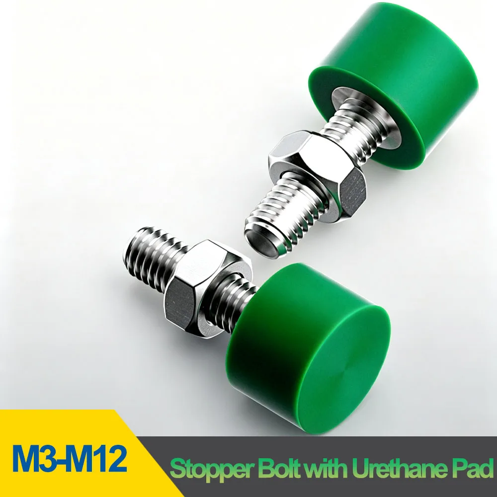 Adjustable Urethane Tip Stopper Bolt PU Buffer Stop Screw Rubber Coated Anti-Collision Positioning Limit Screw