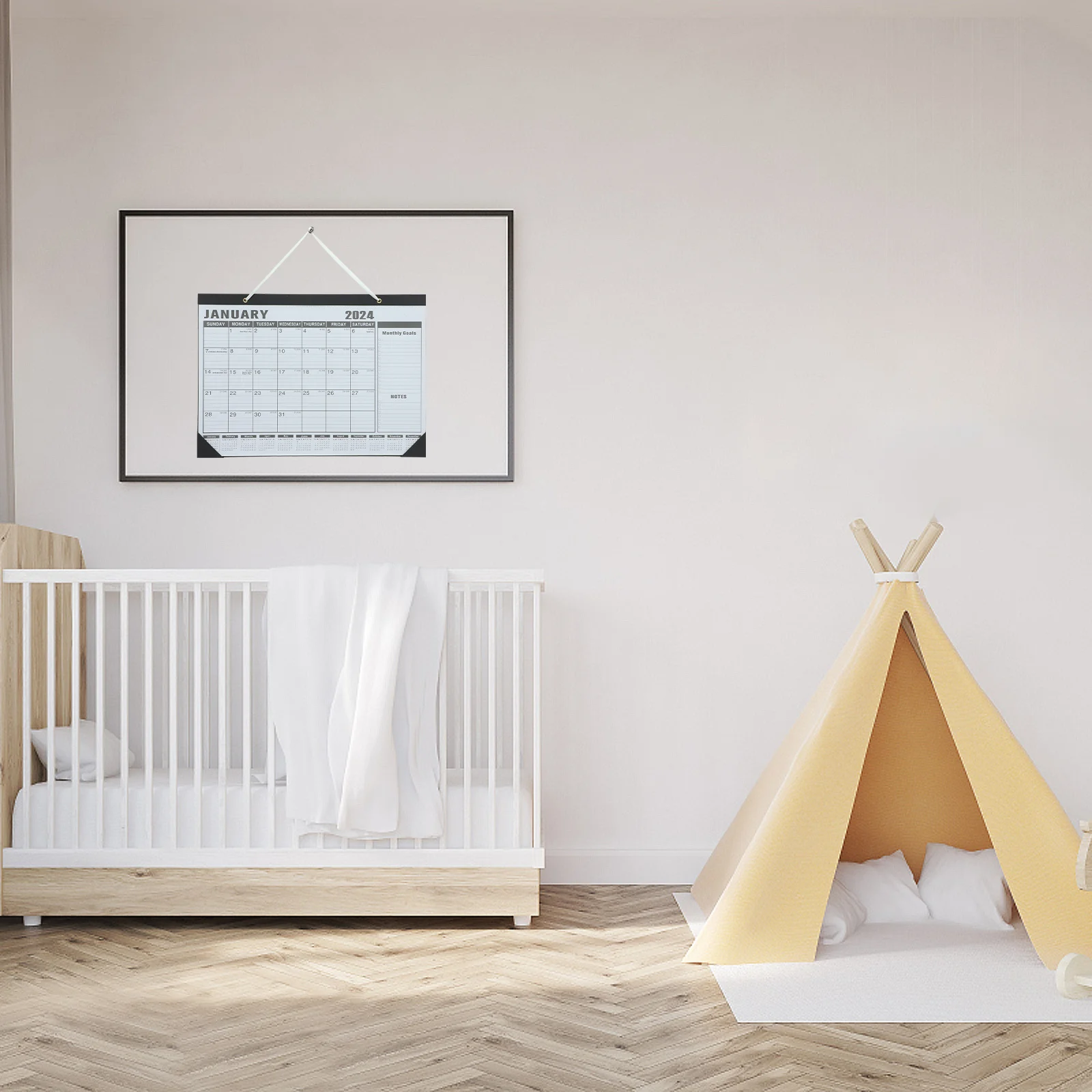 

Hanging Calendar 2024-2025 Wall Mounted Monthly Planner for Family Use Sturdy Construction Holiday Calendar Simple Time