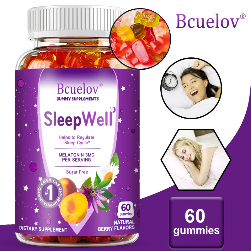 

Melatonin Gummies 3 Mg - Fall Asleep Naturally, Fight Insomnia, Support Immunity, Improve Rest Quality and Sleep Cycles
