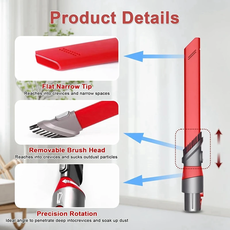 B58B-Crevice Tool Vacuum Cleaner Attachment,Compatible With For Dyson V7, V8, V11, Cyclone V10, V15 Crevice Head Crevice Tool