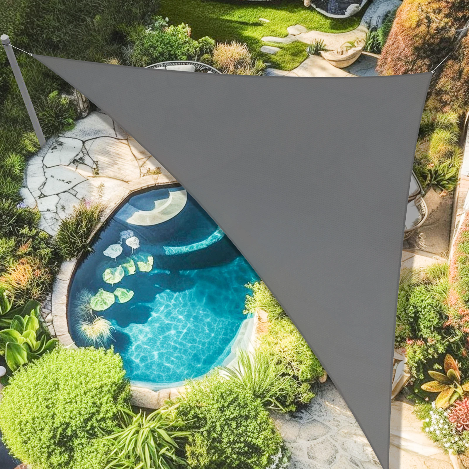 

Manual Retractable HDPE Sun Shade Sail 24'x24'x24' Aluminum UV Finished Garden Patio Awning for Outdoor Camping Shade Sails Nets