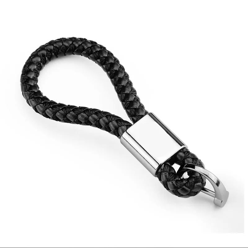 Car logo keychain with car logo metal keychain nylon braided rope key ring car key ring for audi for Mercedes Benz black