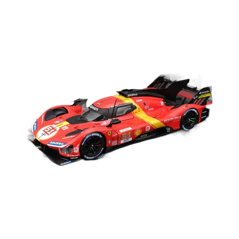 1:24 Ferrari Le Mans 499p Model samochodu Symulacja aluminiowego modelu samochodu Zabawka Kolekcja ozdób wyścigowych