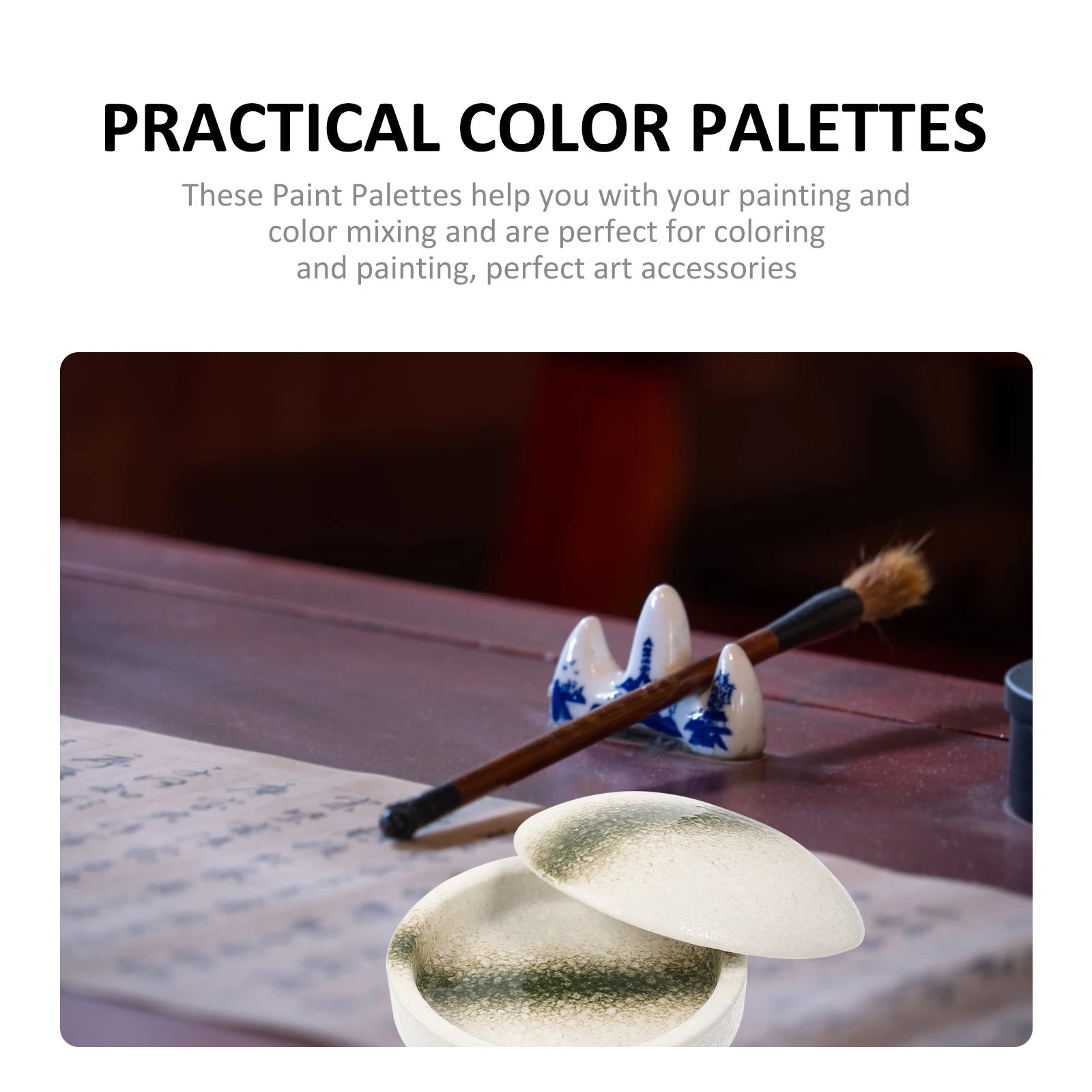 

1Set Ceramic Paint Palettes Long-Lasting Watercolor Mixing Trays Convenient Pigment Trays for Artists Paint Palettes