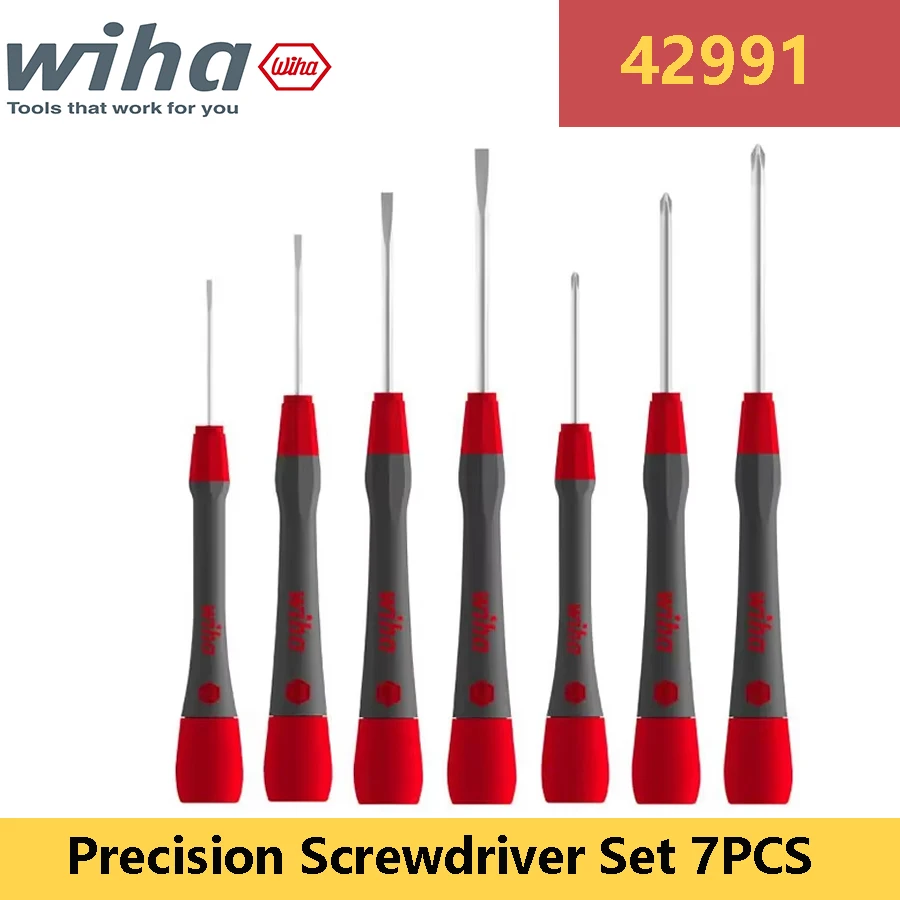WIHA 42991 طقم مفك برغي 7 قطعة PicoFinish فيليبس مشقوق مقبض مريح تصميم عملية مريحة أداة Wiha #2