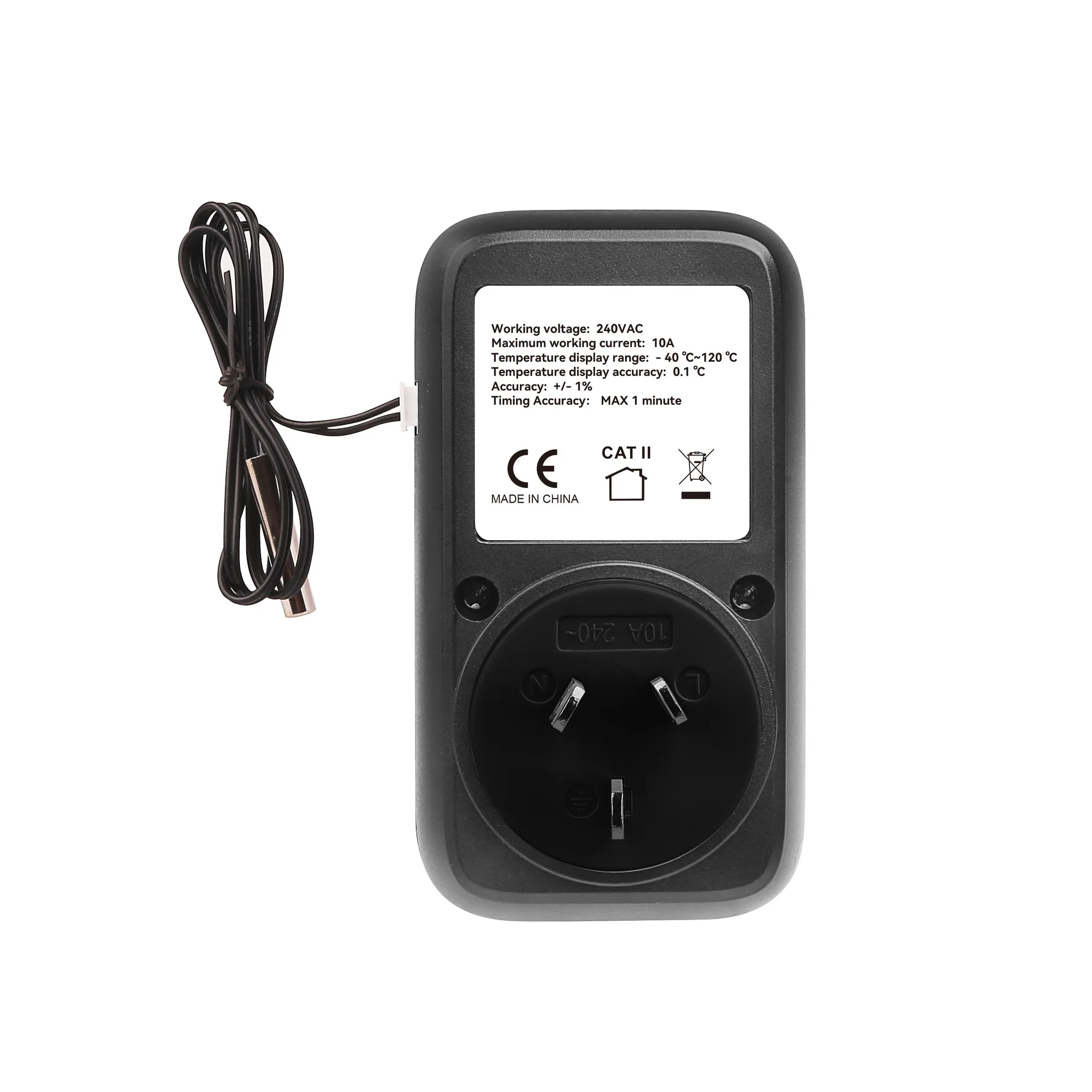 AU black shell backlight temperature control socket, temperature control switch control socket