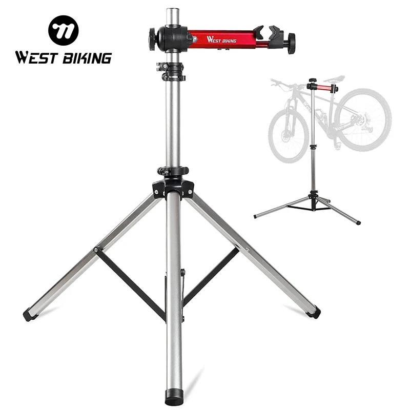 WEST BIKING Professional Bike Repair Stand Adjustable Fold Bicycle Repair Tools Bike Display Stand Aluminum Alloy Parking Racks