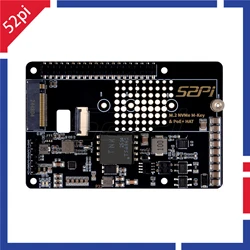 52Pi M.2 NVME M-key & PoE+ Hat & Active Cooler Kit For Raspberry Pi 5 Support SSD: 2230/2242/2260/2280