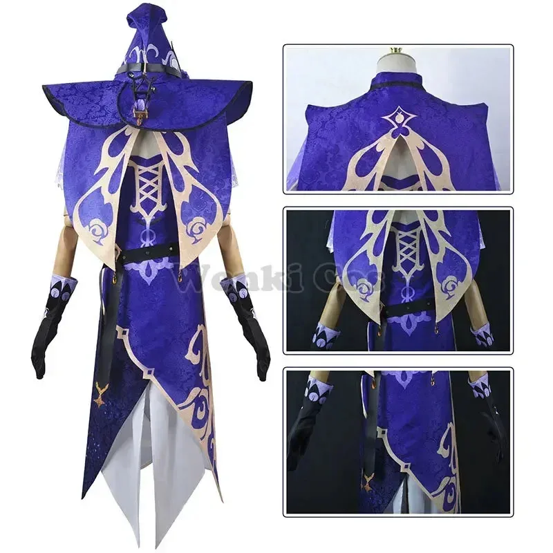 

25COSLisa Cosplay Costume Dress Mondstadt Lisa Wig Party Impact Costumes with Lisa Hat Stockings Full Set Women Dress