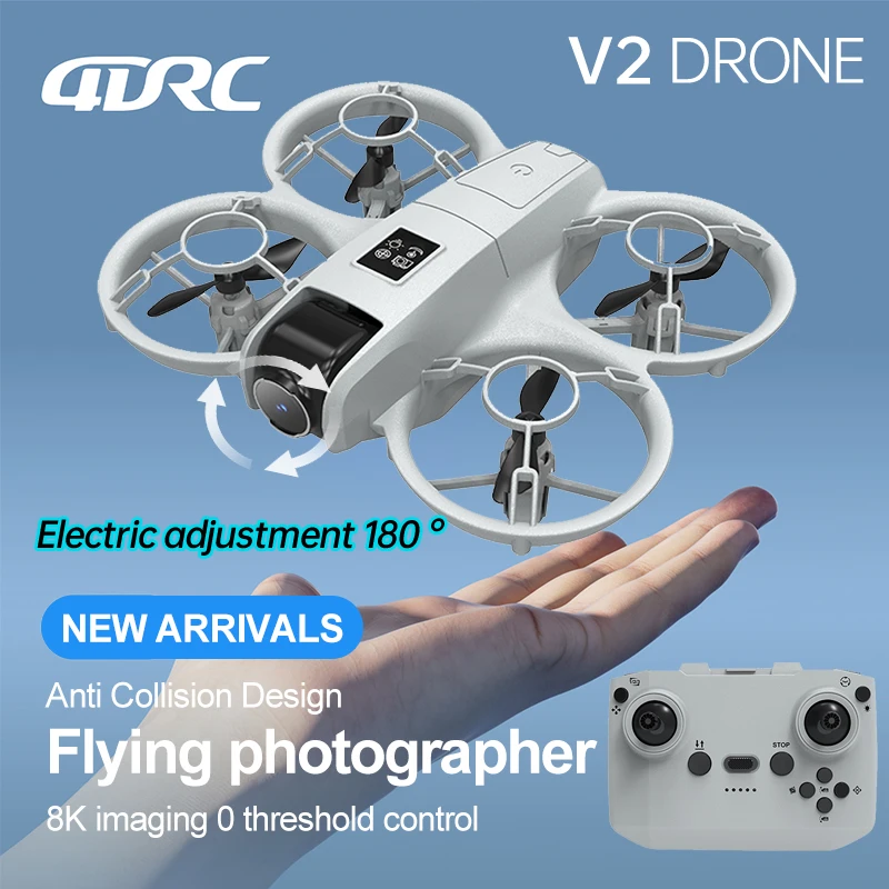 2026 V2 초보자용 플라스틱 듀얼 카메라 브러시리스 360도 회전 헤드리스 모드 쿼드콥터 HD WIFI FPV 앱 연결 실내외 겸용