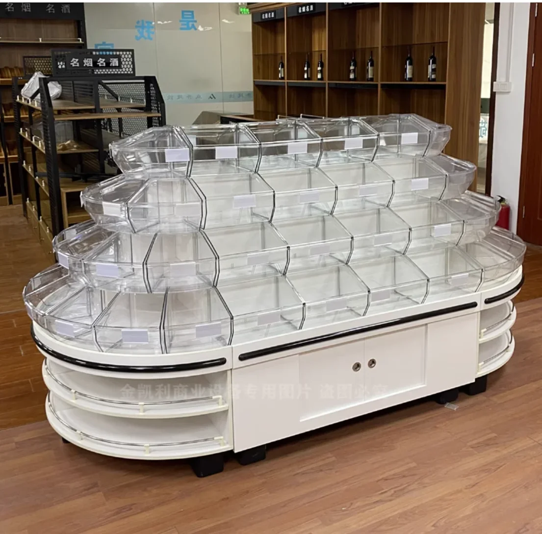 

Wooden bulk food display cabinets Bulk snack shelves like the spread of candy cookies circular display white