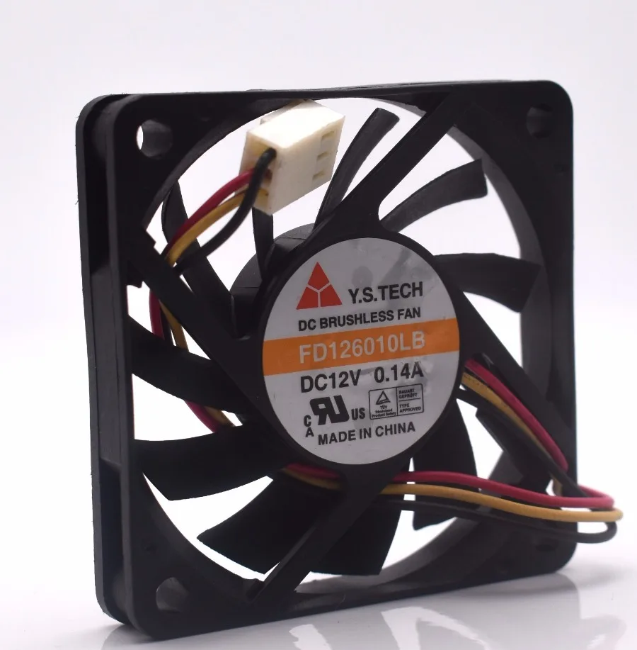 

Для 1 шт. Y.S.TECH FD126010LB 12V 0.14A 6010 осевой вентилятор с двойным шарикоподшипником 6 см 60 мм