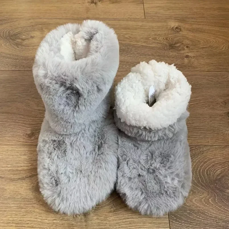 Casa fuzzy chinelo das mulheres inverno pele contton quente de pelúcia interior plana quarto feminino fofo casa chão lã lã sapatos botas peludas