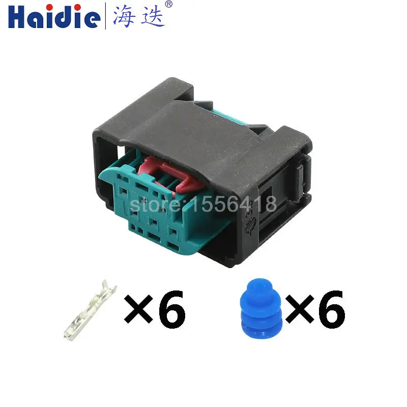 1-20sets 6 Pin  9-967616-1 Female Sealed Wire Connector for Automotive Sensor Plug