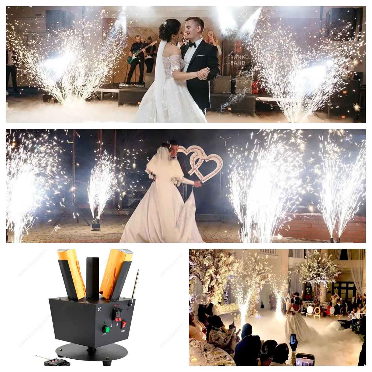 Remote Control Stage Rotate Fountain Ignite Machine for Cold Pyro Dj Disco Wedding Marriage Party Event Decor Grand Groom Entry