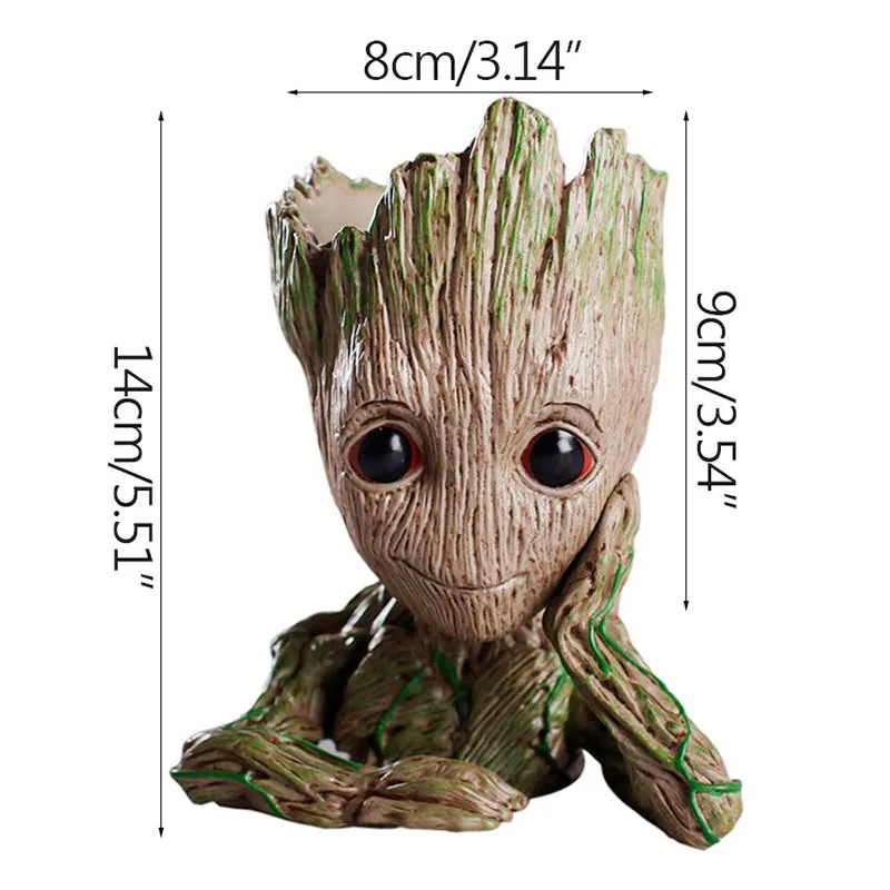 Fashion Decoration Personality Anime Character Groot Flower Ornament Baby Tree Man Figurine Office Desk Decor Miniature Model